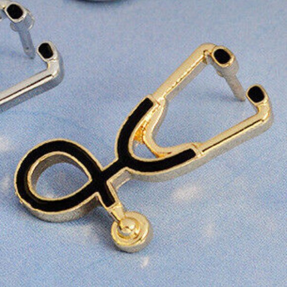 NWOT Adorable Gold Stethoscope Pin - Picture 6 of 12